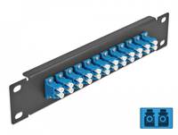 Delock - Patch Panel - Rack montierbar - LC SM X 12 - Schwarz, Blau - 1U - 25.4 cm (10")