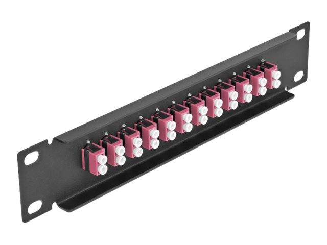 Delock - Patch Panel - LC Duplex MM X 12 - Schwarz - 1U - 25.4 cm (10")