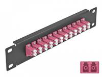 Delock - Patch Panel - LC Duplex MM X 12 - Schwarz - 1U - 25.4 cm (10")