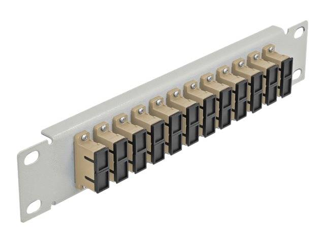 Delock - Patch Panel - Rack montierbar - SC Duplex MM X 12 - Grau, beige - 1U - 25.4 cm (10")