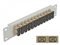 Delock - Patch Panel - Rack montierbar - SC Duplex MM X 12 - Grau, beige - 1U - 25.4 cm (10")