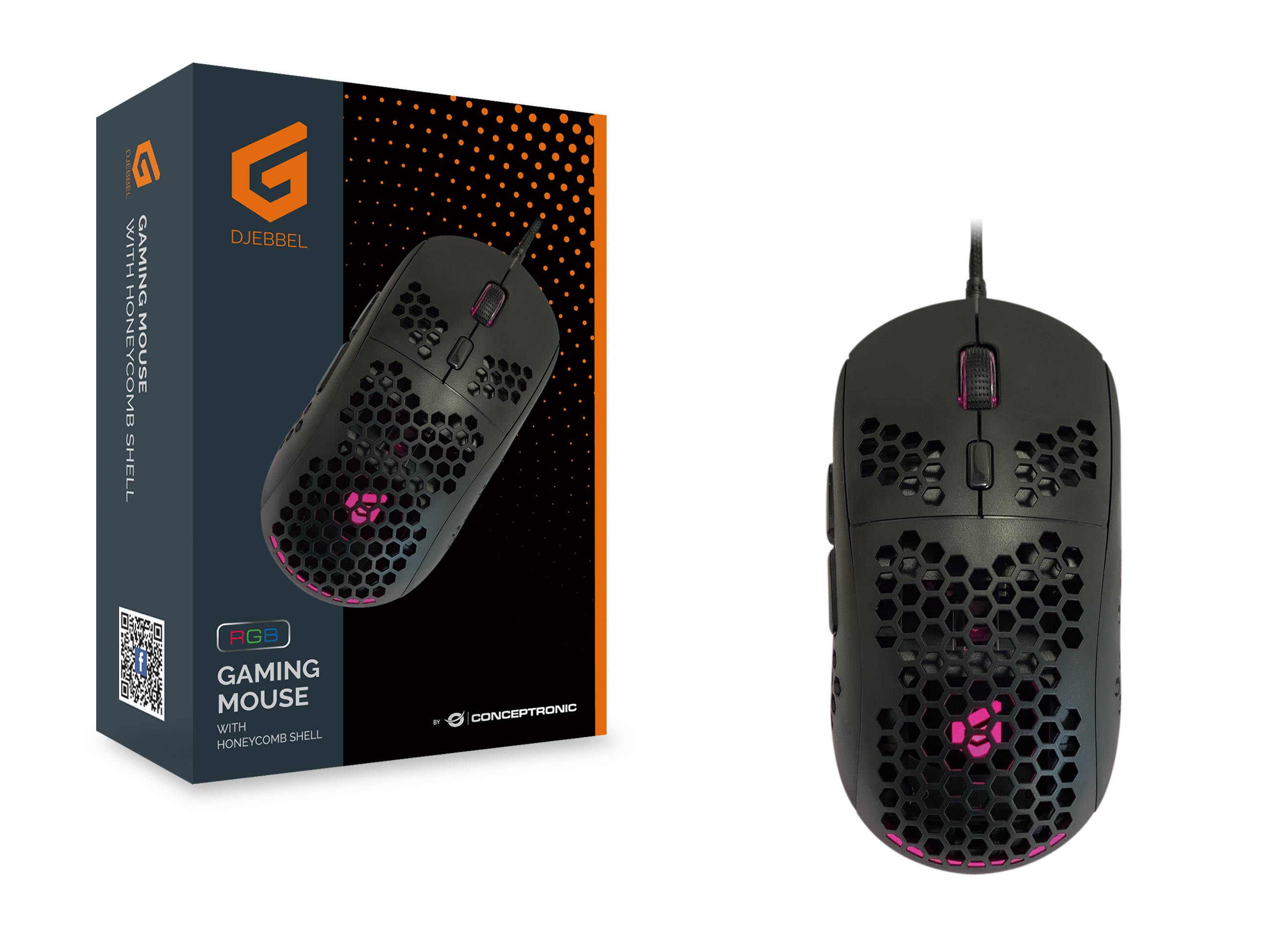 Conceptronic DJEBBEL04B 6D - Maus - Bienenwaben-Gehäuse