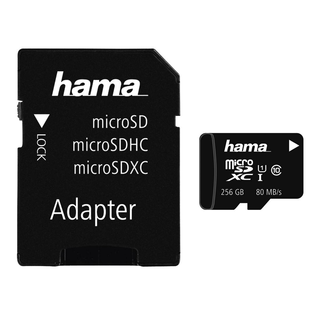 Hama - Flash-Speicherkarte (microSDXC-an-SD-Adapter inbegriffen)