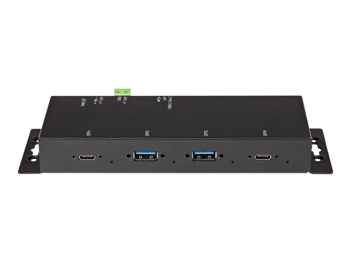 StarTech.com 4 Port USB-C Hub 10 Gbit/s -Metall Industrieller USB-C Hub - 2x USB-C & 2x USB-A - ESD Überspannungsschutz