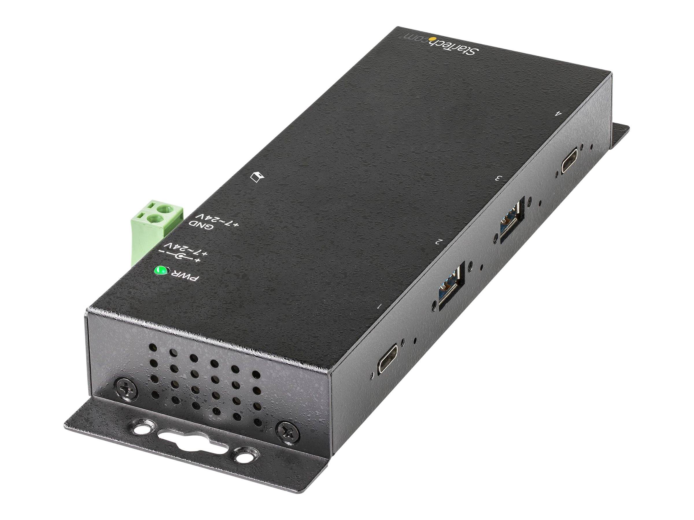 StarTech.com 4 Port USB-C Hub 10 Gbit/s -Metall Industrieller USB-C Hub - 2x USB-C & 2x USB-A - ESD Überspannungsschutz