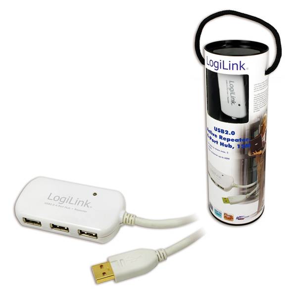 LogiLink USB 2.0 Hub 4-Port with repeater cable