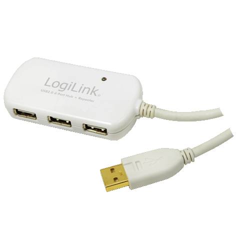 LogiLink USB 2.0 Hub 4-Port with repeater cable