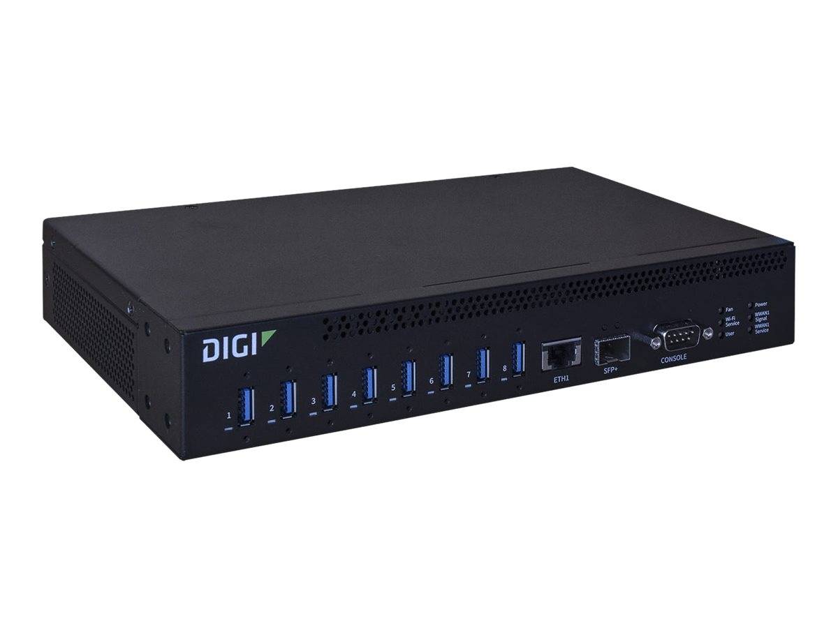 Digi AnywhereUSB 8 Plus - Hub - managed - 8 x USB 3.1 Gen 1 + 1 x 1 Gigabit / 10 Gigabit SFP+ + 1 x SFP+