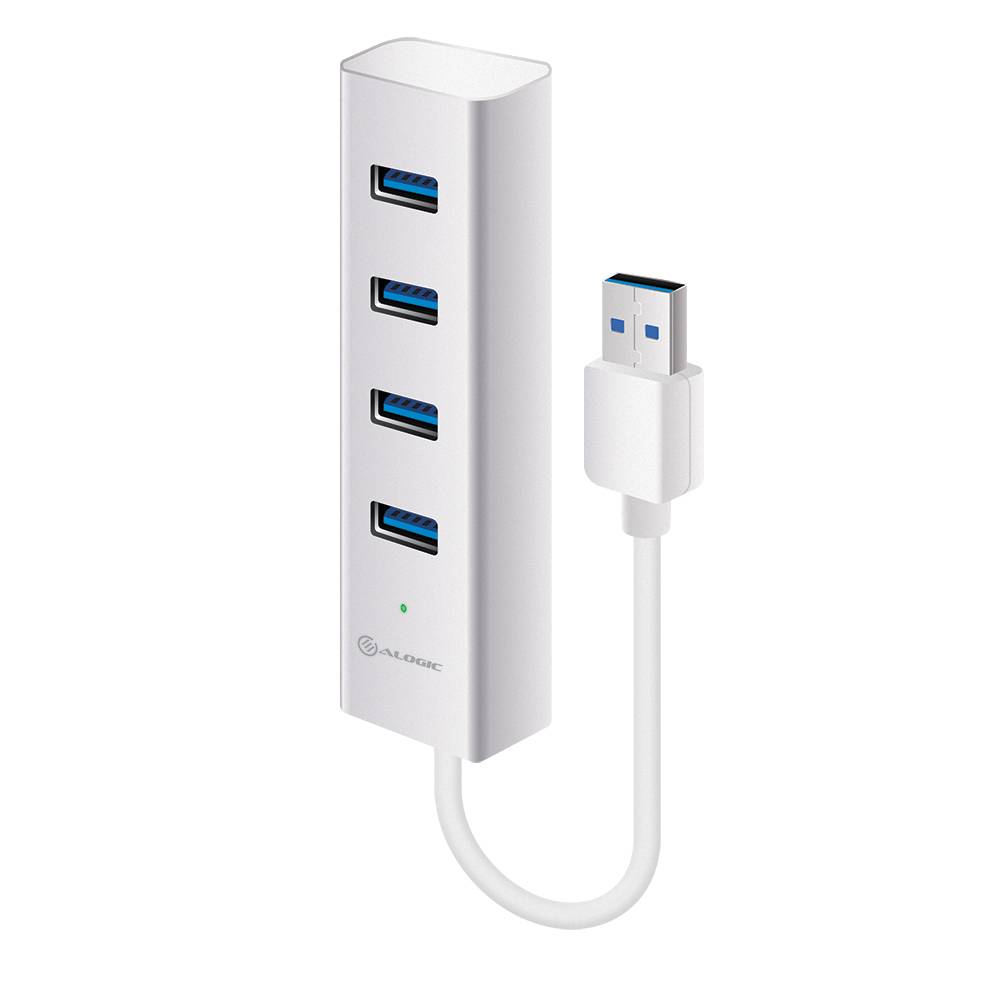 ALOGIC VPLU3H4A, USB 3.2 Gen 1 (3.1 Gen 1) Type-A, USB 3.2 Gen 1 (3.1 Gen 1) Type-A, 5000 Mbit/s, Silber, Aluminium, 0,3 m