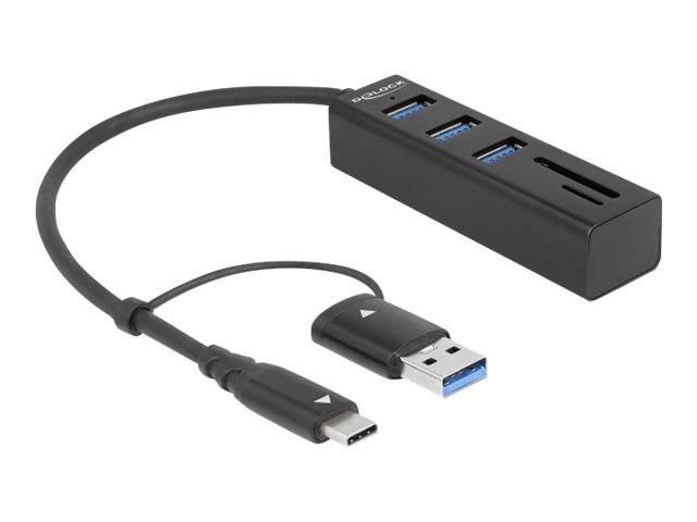 Delock - Hub - 3 x USB 3.2 Gen 1 + 1 x USB-C 3.2 Gen 1