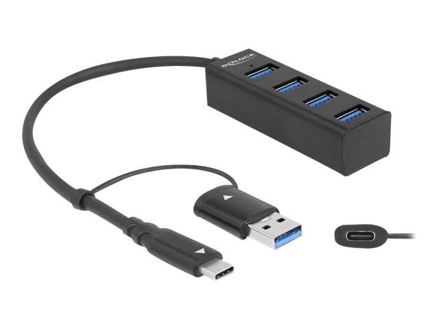 Delock - Hub - 4 x USB 3.2 Gen 1 + 1 x USB-C 3.2 Gen 1