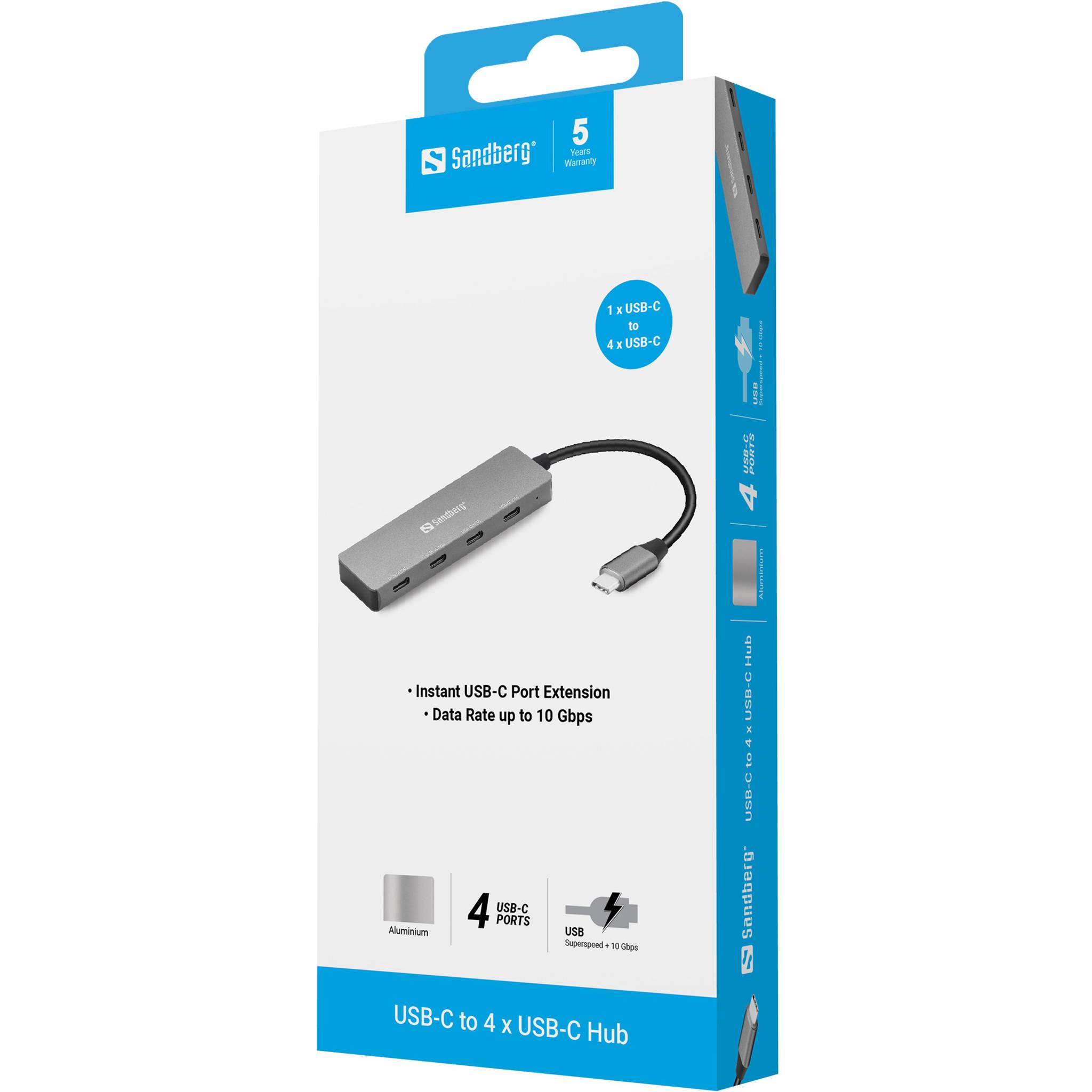 SANDBERG Hub - 4 x USB-C - Desktop