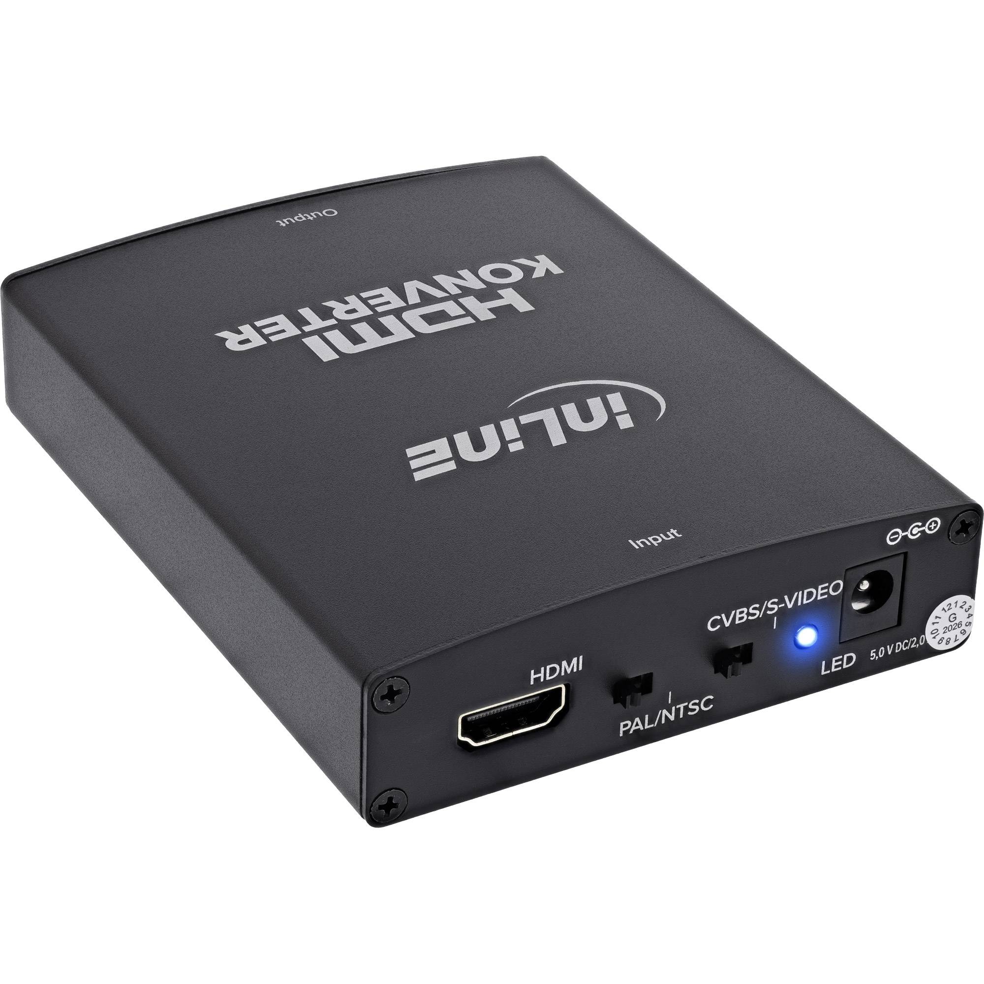 Schwarze HDMI-Konverterbox mit der Bezeichnung „HDMI KONVERTER