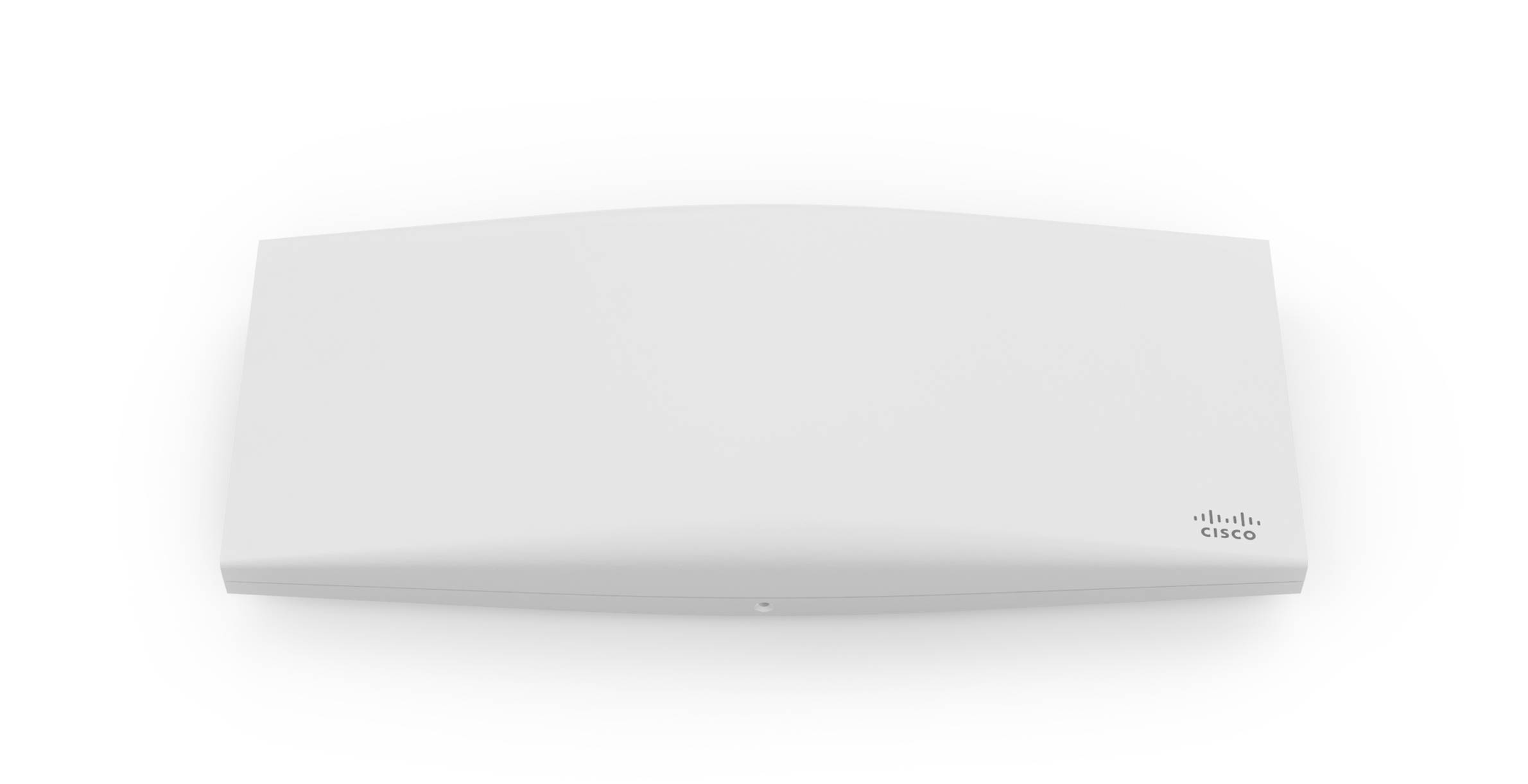 Ein weißer Cisco-Wireless-Accesspoint oder Netzwerkgerät, frontal auf einem einfachen weißen Hintergrund dargestellt.