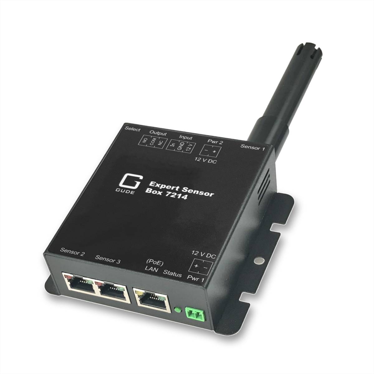 GUDE 72143 Expert LAN-Sensor für Temperatur, Luftfeuchte, Luftdruck und I/O-Monitoring