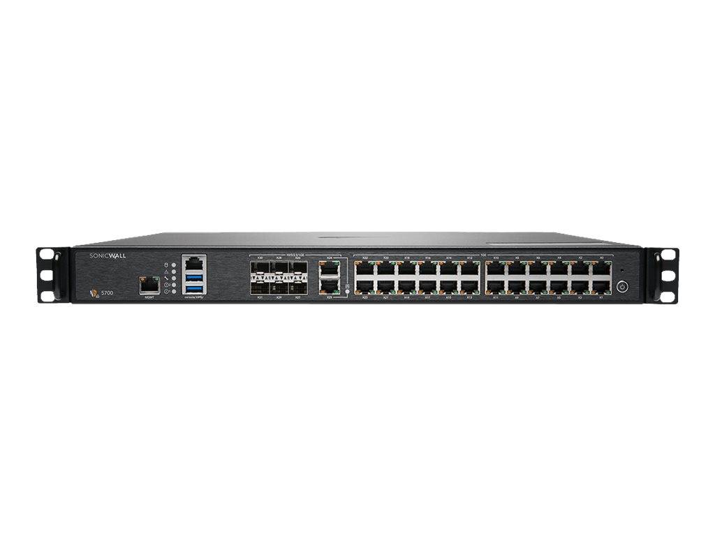 SonicWall NSa 5700 - Advanced Edition - Sicherheitsgerät - 10 GigE, 5 GigE, 2.5 GigE - 1U - onicWALL Secure Upgrade Plus Programm (3 Jahre Option)