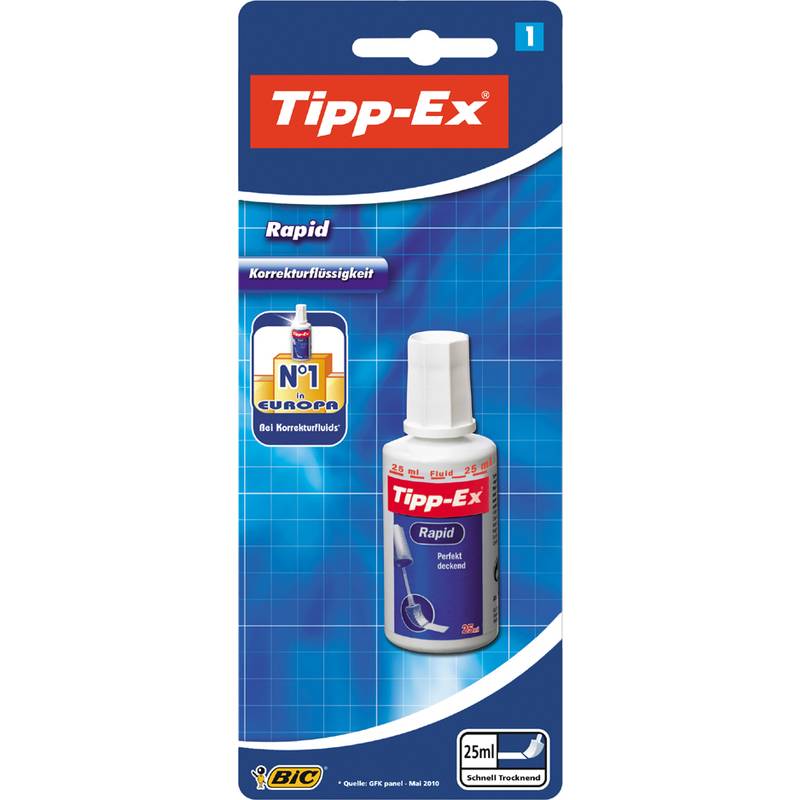 Tipp-Ex Korrekturflüssigkeit "Rapid", weiß, 25 ml, Blister