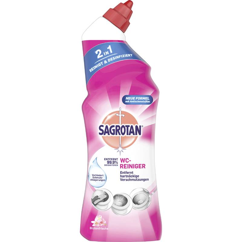 SAGROTAN 2-in-1 WC-Reiniger "Blütenfrische", 750 ml Flasche