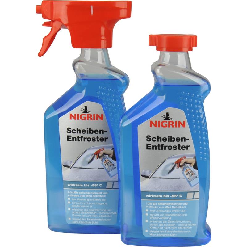 NIGRIN KFZ-Scheibenenteiser, 2 x 500 ml Pumpzerstäuber