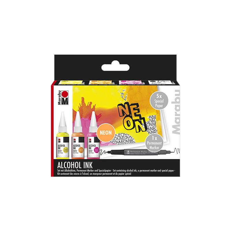 Marabu permanente Tinte Alcohol Ink, Set "NEON"