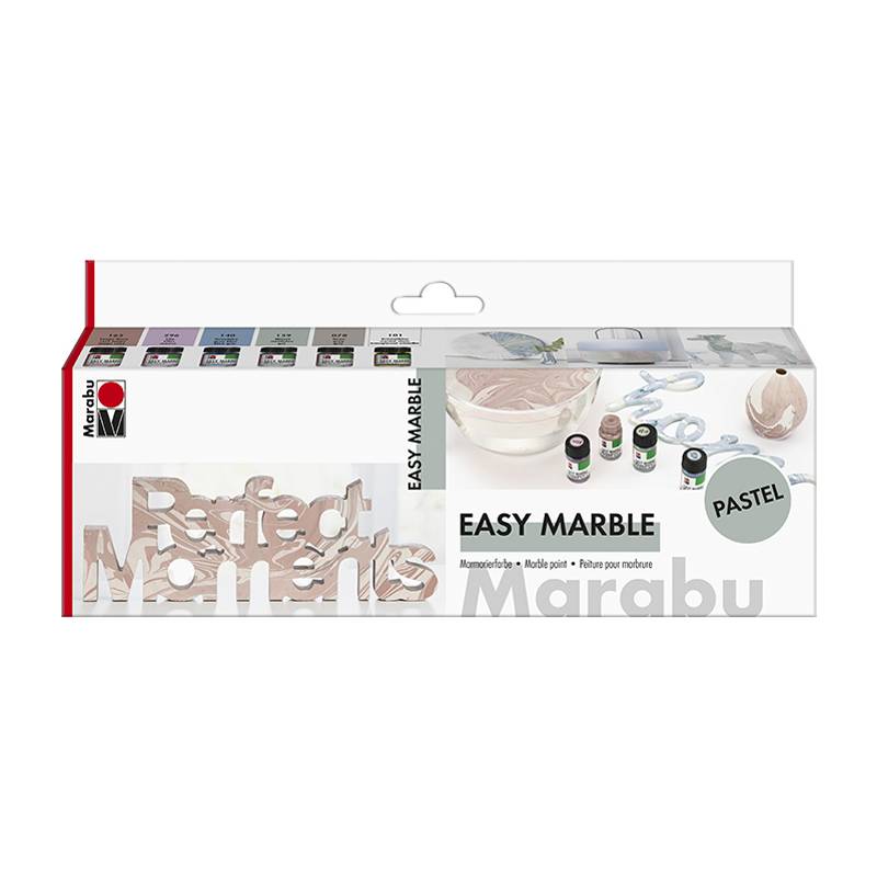 Marabu Marmorierfarbe "easy marble", Set PASTELL