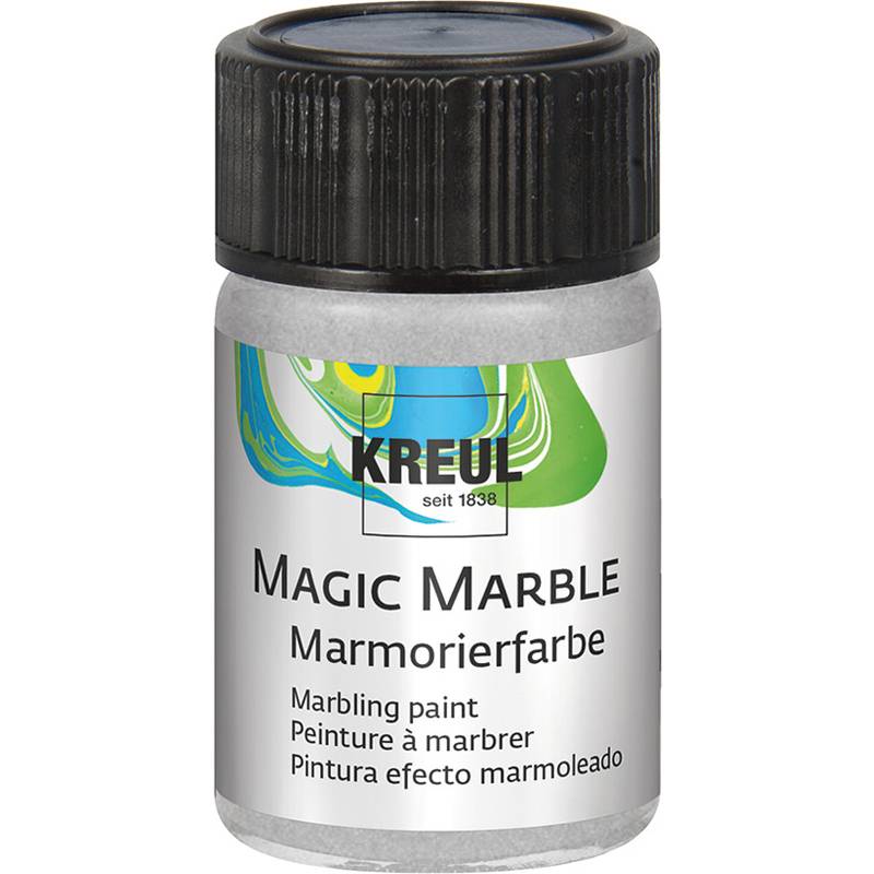 KREUL Marmorierfarbe "Magic Marble", silber, 20 ml
