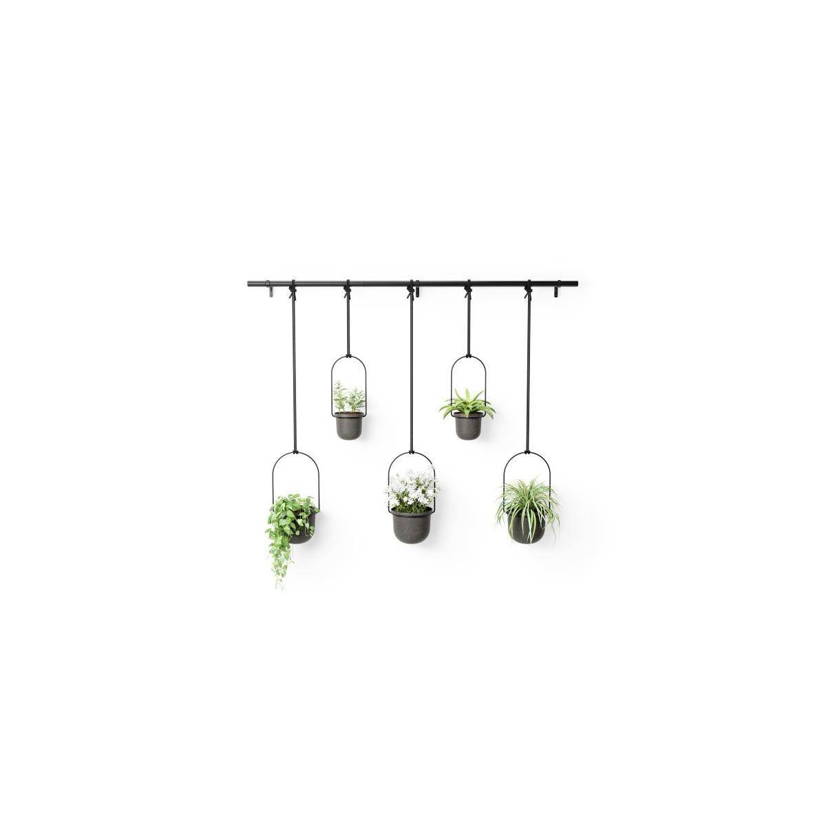 1018086-040 - TRIFLORA Großer Hängeblumentopf 5er Set, schwarz