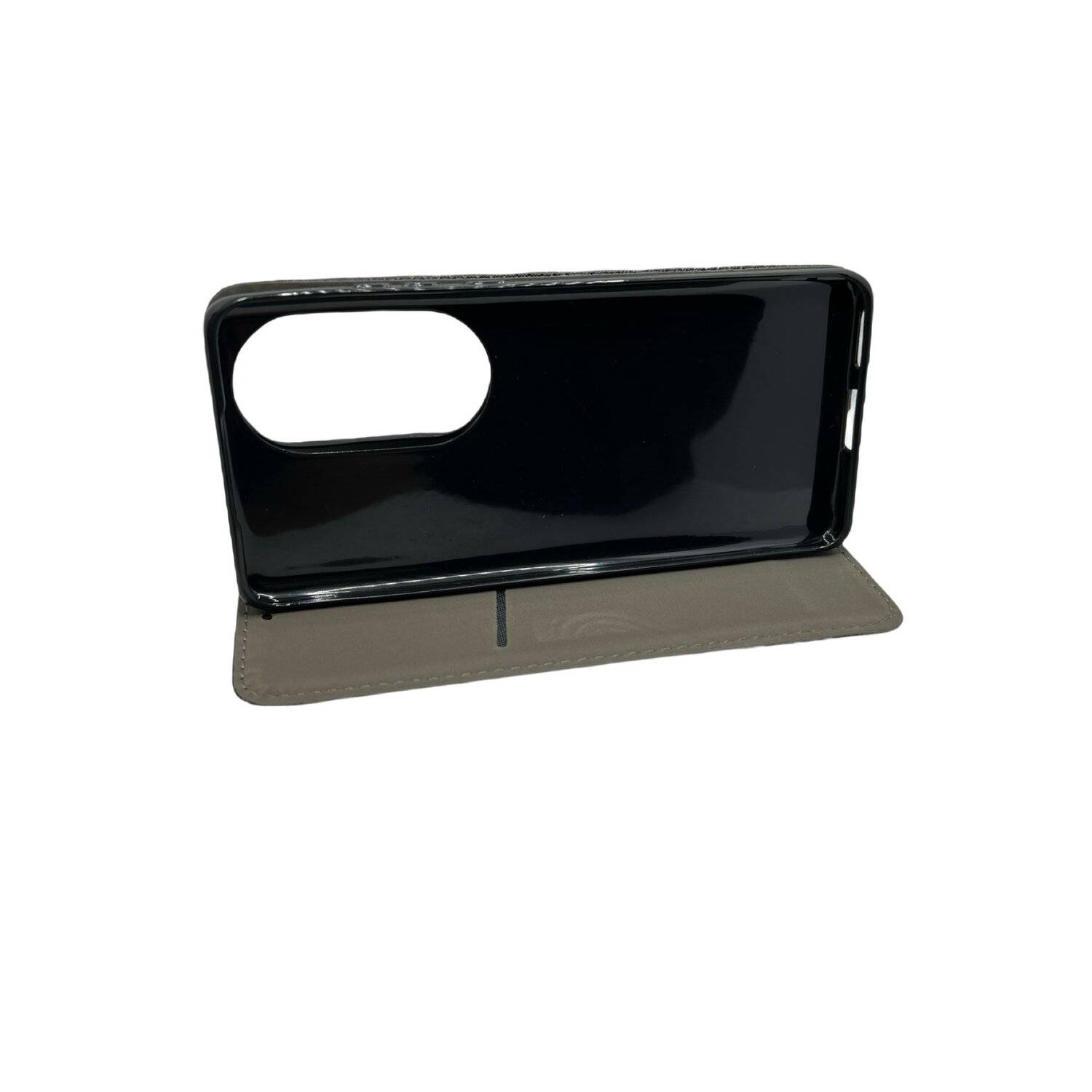 Buch Tasche "Smart" für HUAWEI P50 PRO Handy Hülle Etui Brieftasche Schutzhülle mit Standfunktion, Kartenfach Schwarz