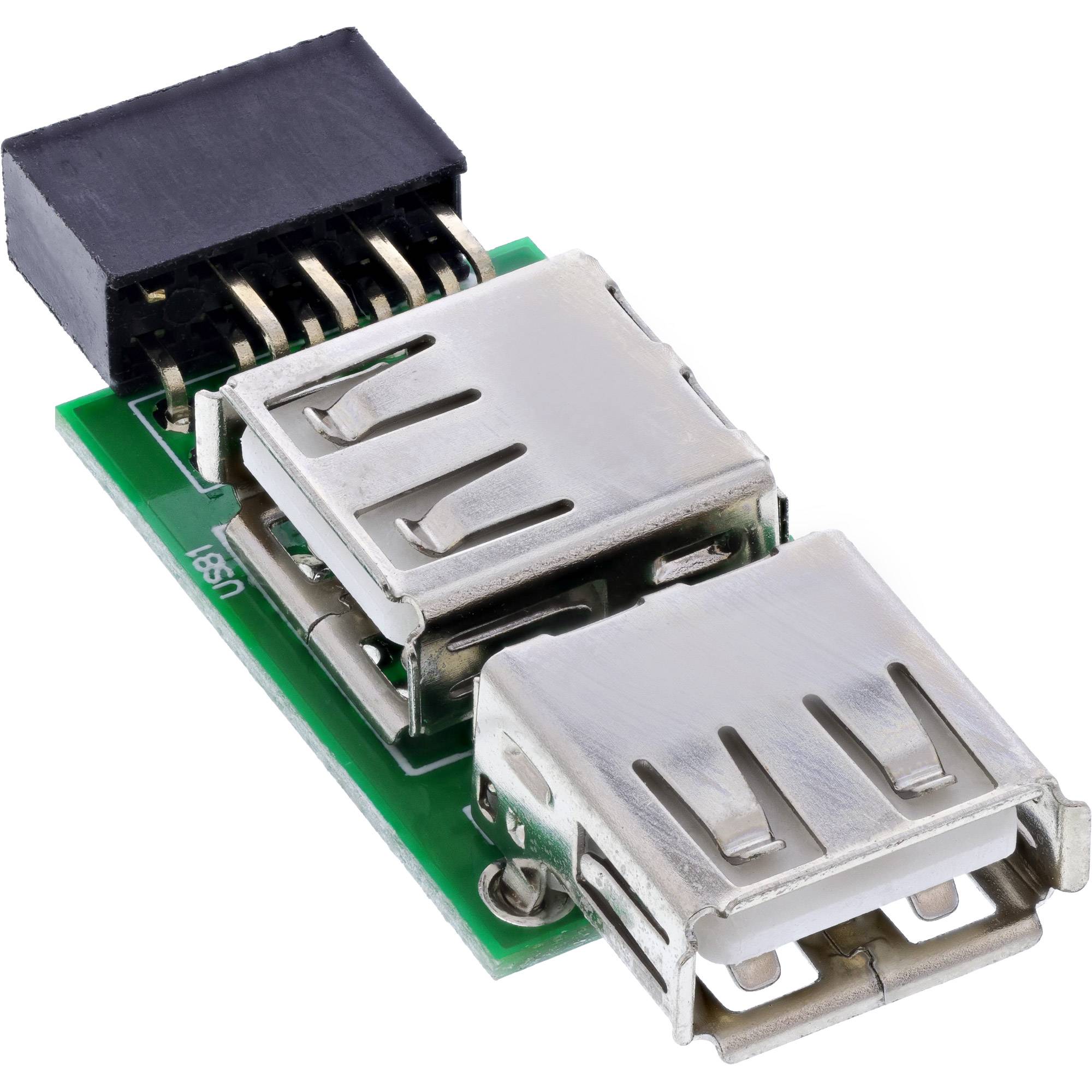 INLINE - USB 2.0 Adapter - 2x Buchse A auf Pfostenanschluss