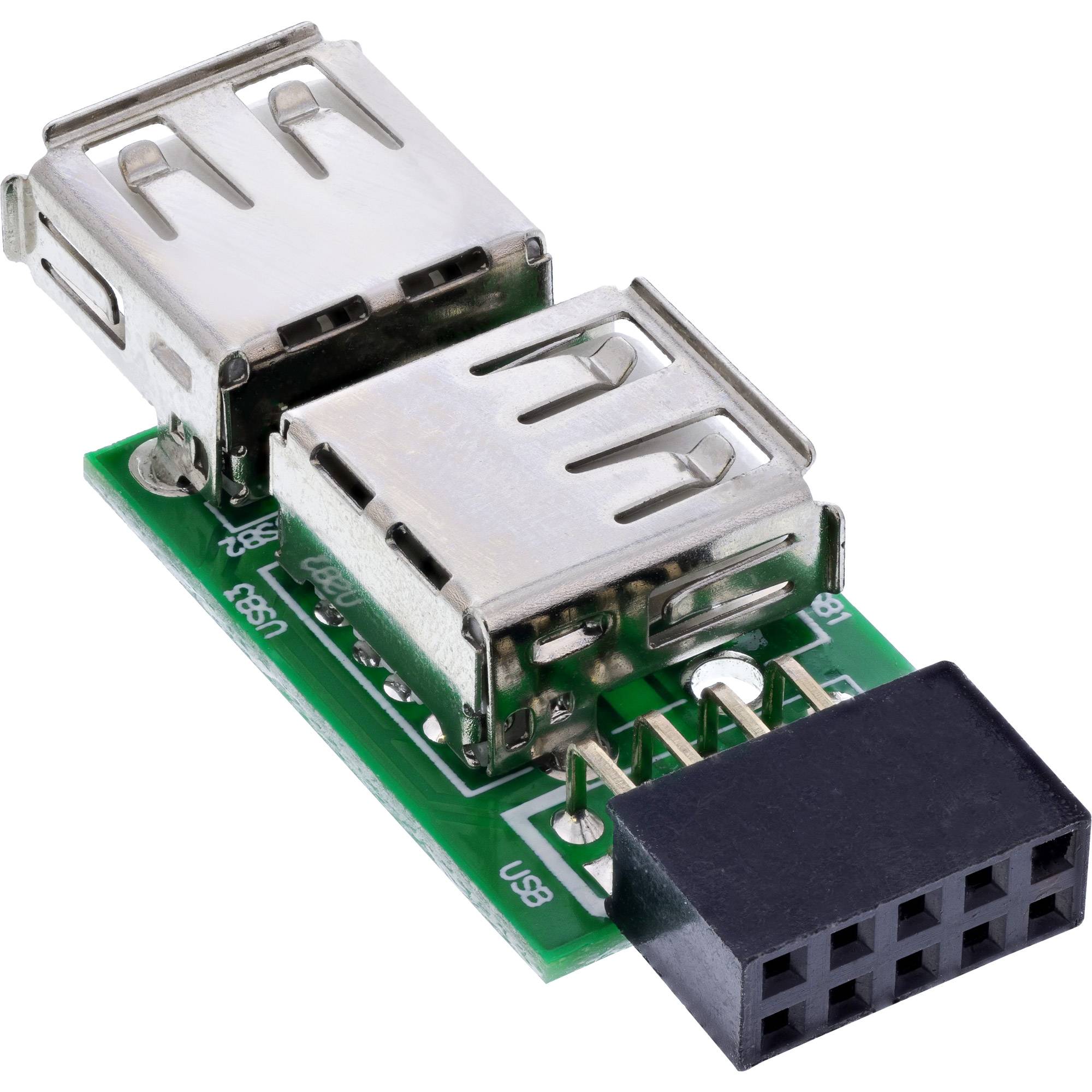INLINE - USB 2.0 Adapter - 2x Buchse A auf Pfostenanschluss