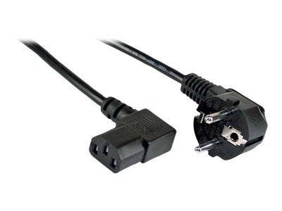 INLINE - Netzkabel - Schutzkontakt gew. auf Kaltgerätest. C13 rechts abgew. - 3m