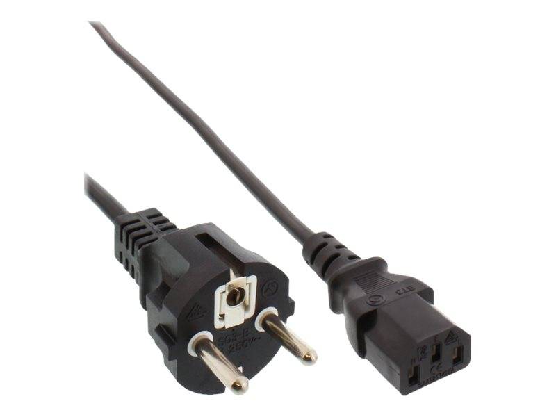 INLINE - Netzkabel - Schutzkontakt gerade auf Kaltgerätestecker C13 - 5m - schwarz