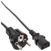 INLINE - Netzkabel - Schutzkontakt gerade auf Kaltgerätestecker C13 - 3m - schwarz