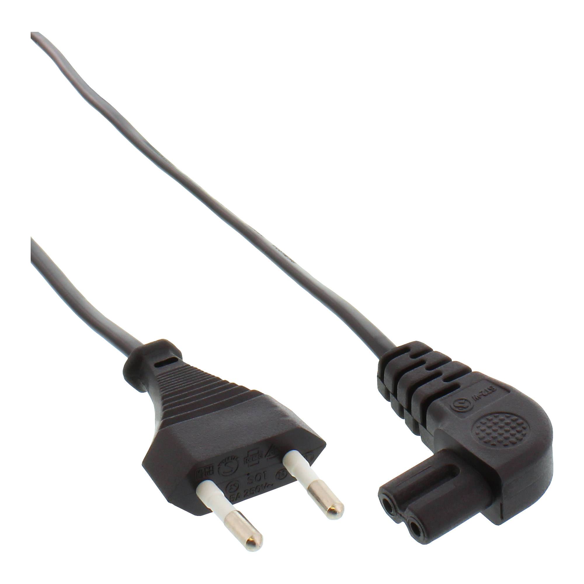 InLine - Stromkabel - Eurostecker (M) bis IEC 60320 C7 gewinkelt