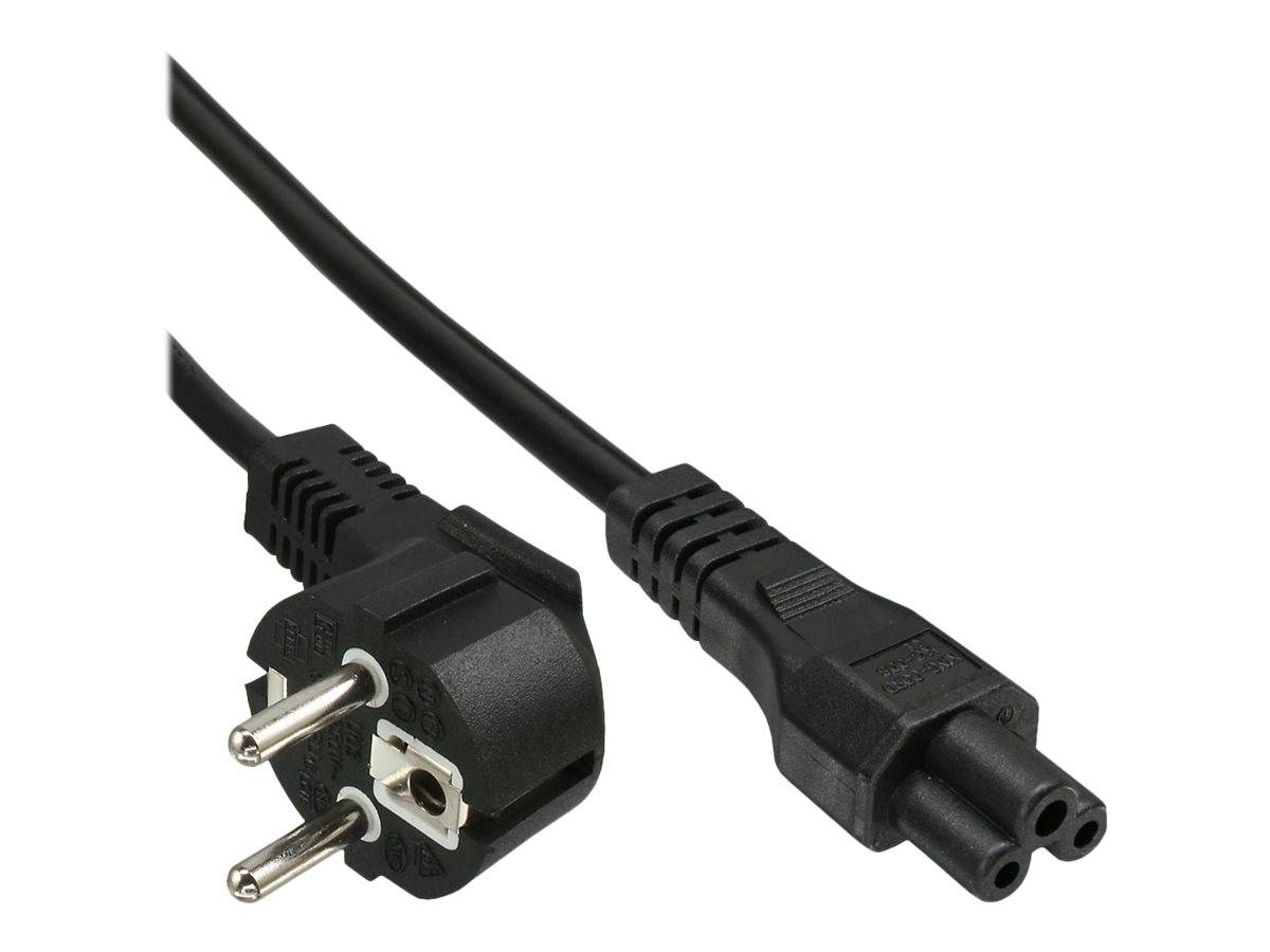INLINE - Netzkabel für Noteb. - Schutzkontaktst. gew. auf 3pol Kuppl. - schwarz - 2m