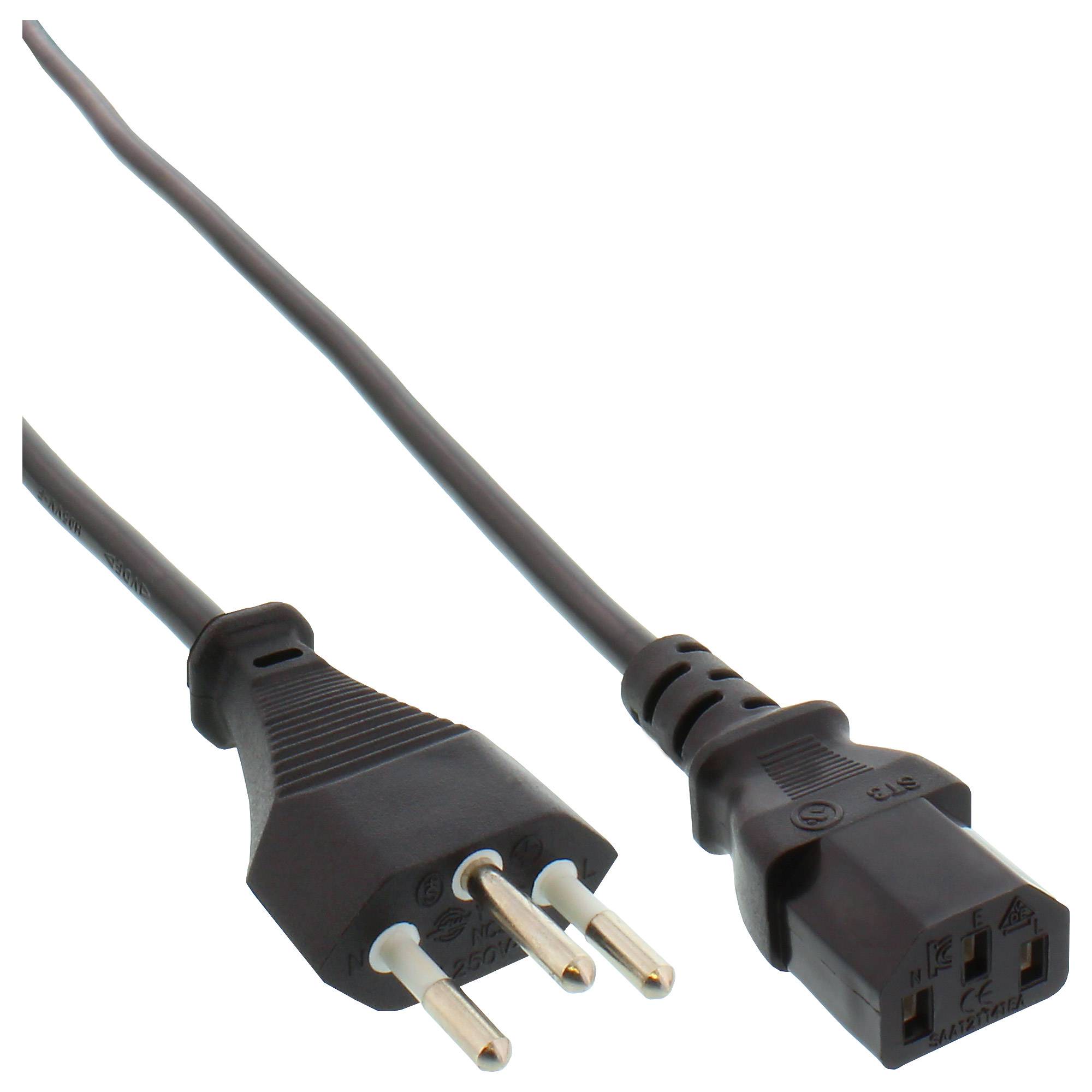 INLINE - Netzkabel - Netzstecker Schweiz auf Kaltgerätestecker C13 - 1,8m
