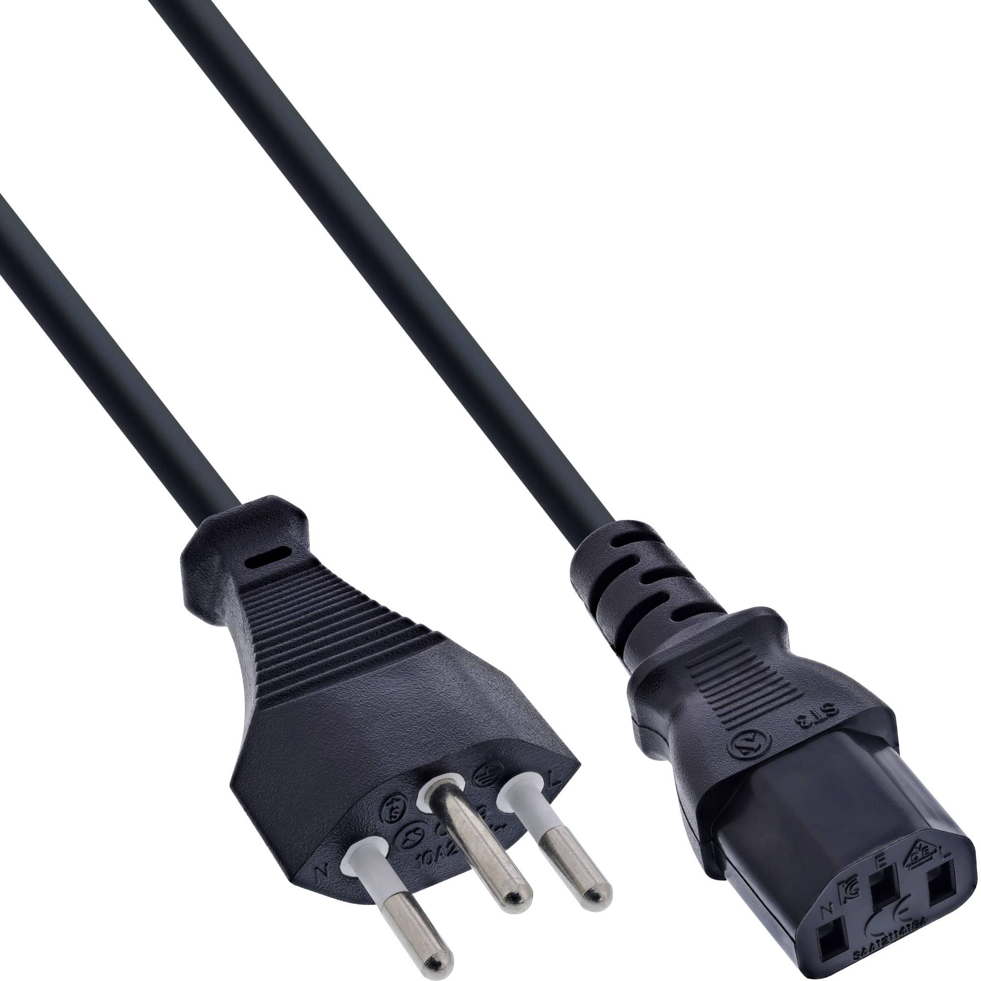 INLINE - Netzkabel - Netzstecker Schweiz auf Kaltgerätestecker C13 - 5m