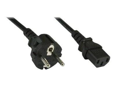 INLINE - Netzkabel - Schutzkontakt gerade auf Kaltgerätestecker C13 - 1,5m - schwarz