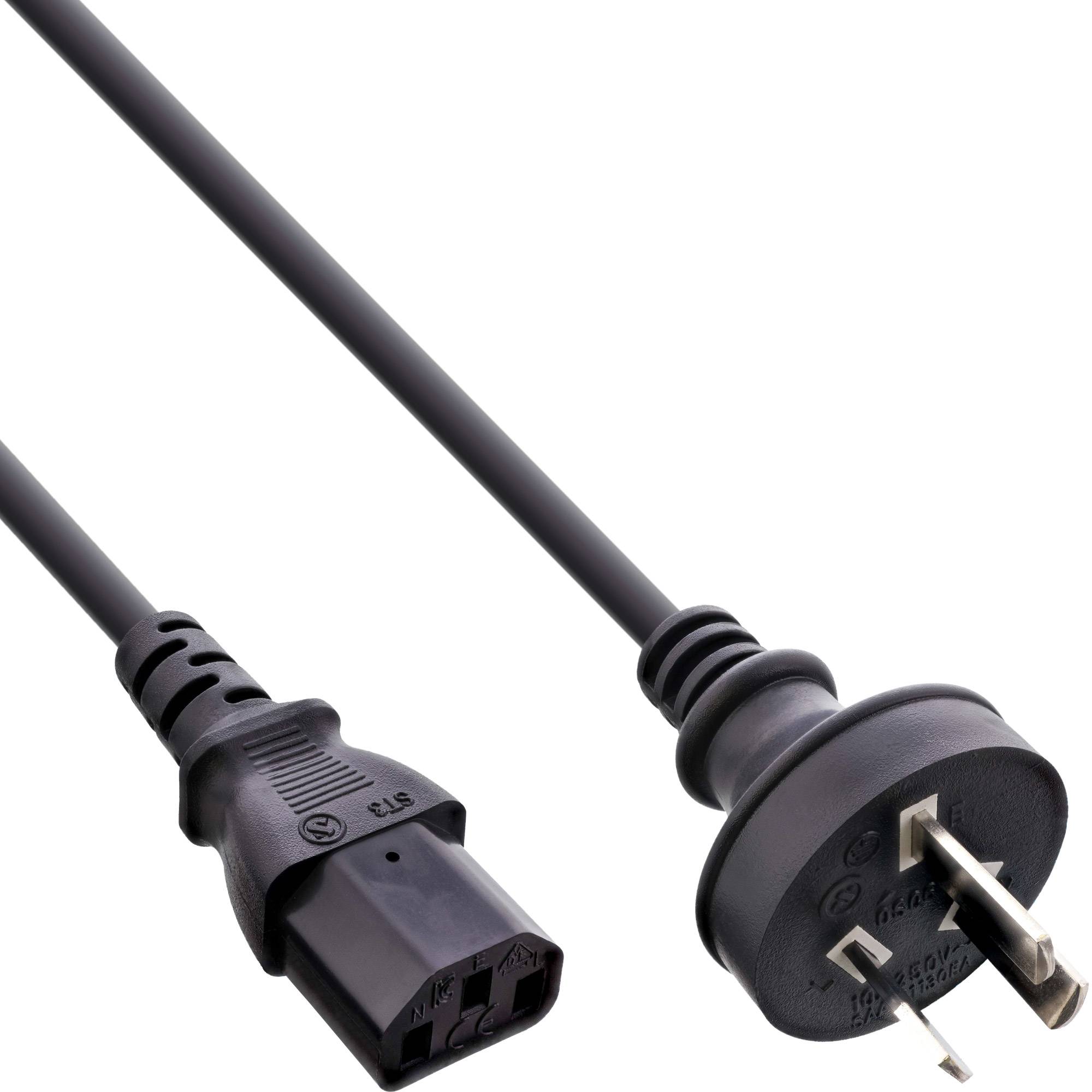 INLINE - 35er Bulk-Pack Netzstecker Australien auf Kaltgerätestecker C13 - 1,8m