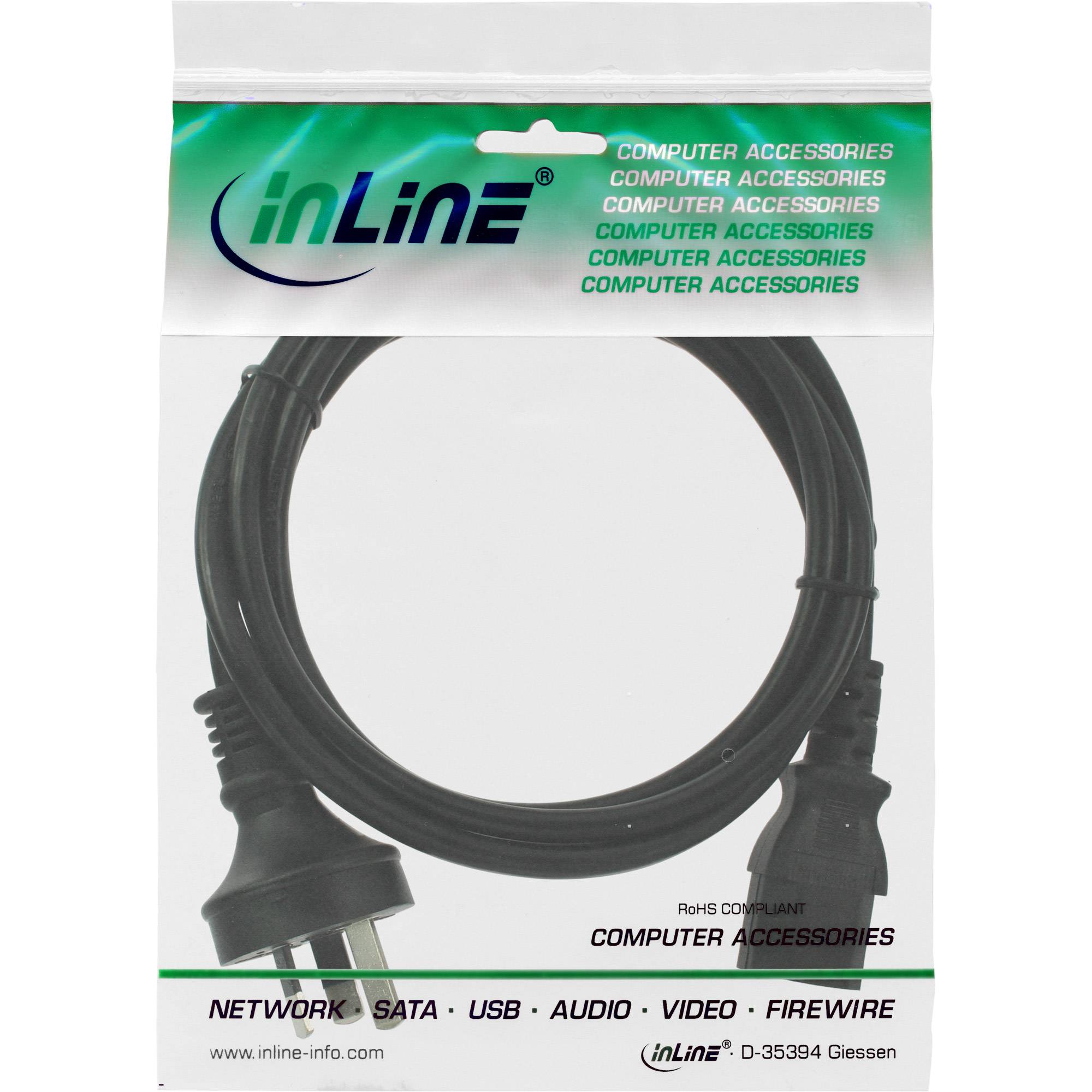 INLINE - Netzkabel - Netzstecker Australien auf Kaltgerätestecker C13 - 0,5m