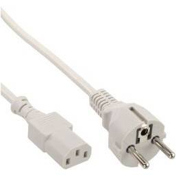 INLINE - Netzkabel - Schutzkontakt gerade auf Kaltgerätestecker C13 - 5,0m - grau