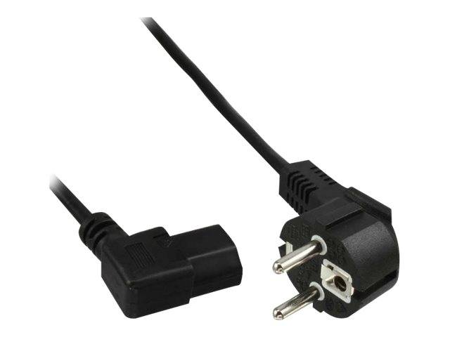 INLINE - Netzkabel - Schutzk. gew. / Kaltgerätest. C13 links abgew. - schwarz - 5m