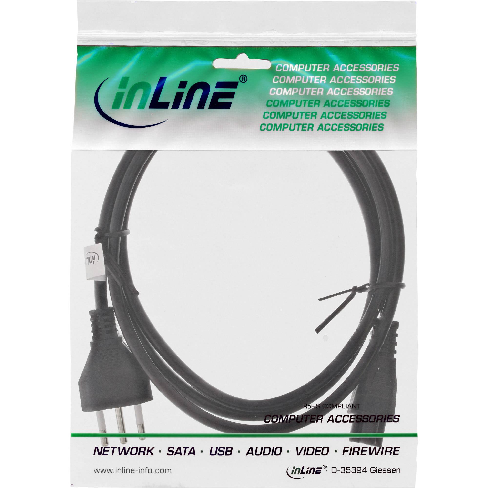 INLINE - Netzkabel für Notebook - Italien - 3pol Kupplung - 2,0m