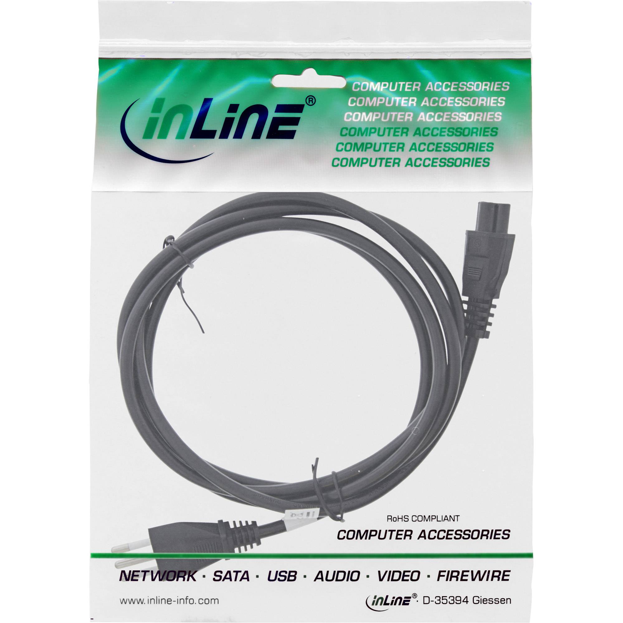 INLINE - Netzkabel für Notebook - Italien - 3pol Kupplung - 2,0m