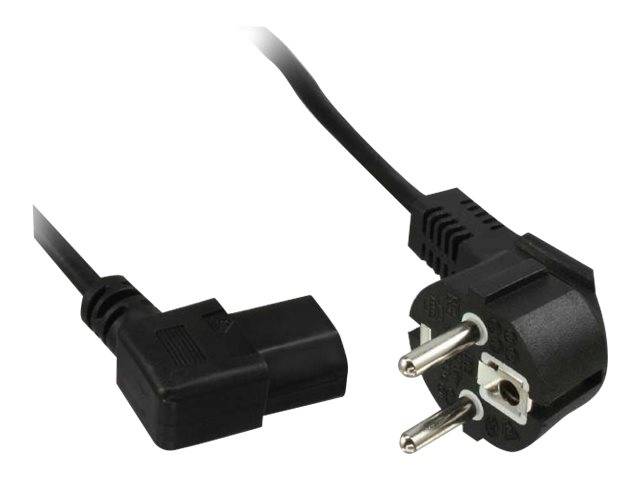 INLINE - Netzkabel - Schutzk. gew. / Kaltgerätest. C13 links abgew. - schwarz - 3m