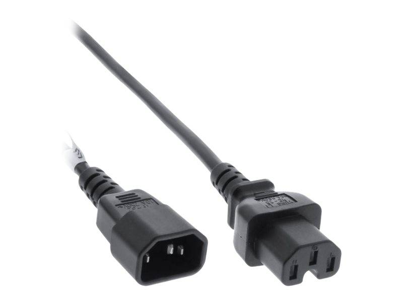 INLINE - Netzkabelverl. - Warmgerätest. gerade C15 auf BU gerade C14 - schwarz - 3m