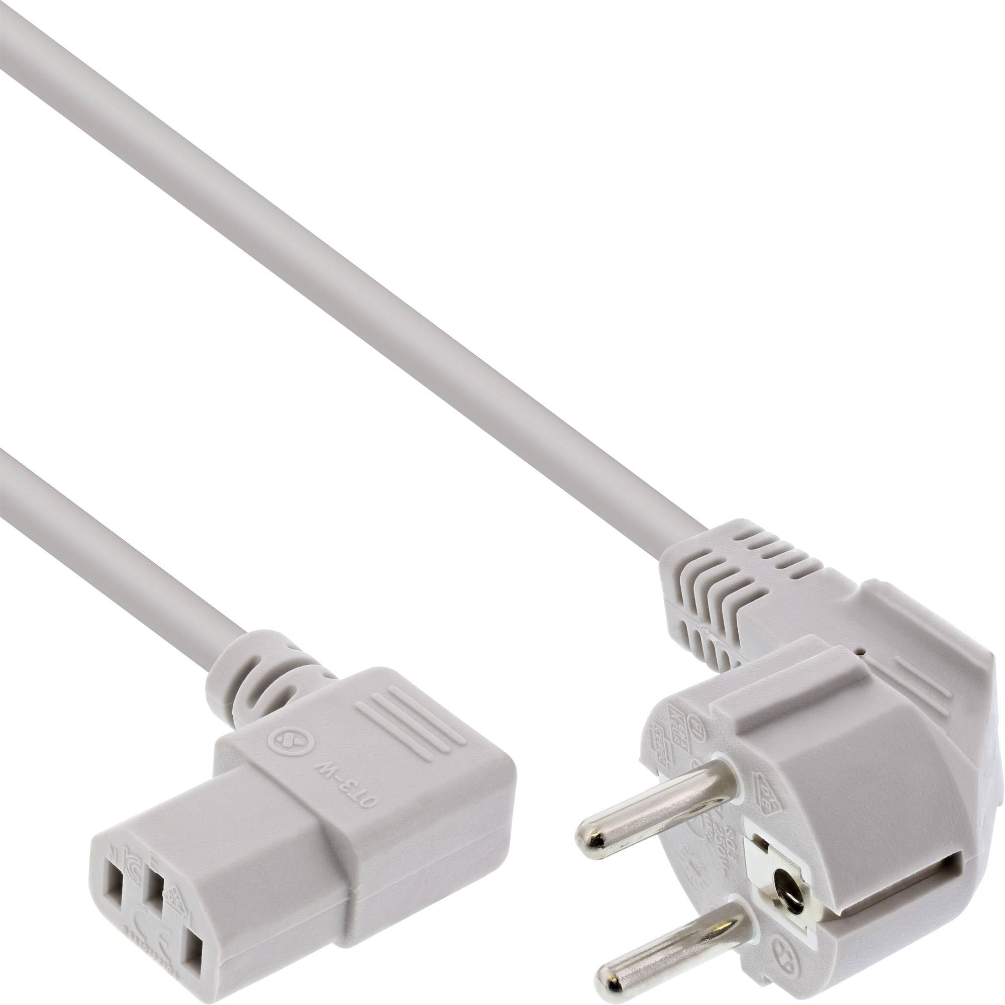 INLINE - Netzkabel - Schutzkontakt gew. auf Kaltgerätest. C13 rechts gew. gr. 1,8m