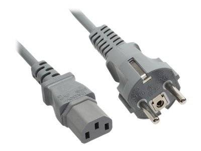 INLINE - Netzkabel - Schutzkontakt gerade auf Kaltgerätestecker C13 - 1,5m - grau