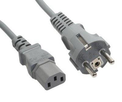 INLINE - Netzkabel - Schutzkontakt gerade auf Kaltgerätestecker C13 - 1,5m - grau