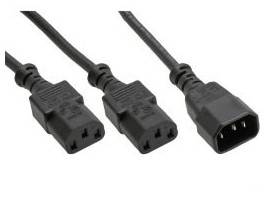InLine Y-cable - Stromkabel - IEC 60320 C14 bis IEC 60320 C13